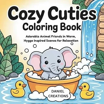 Cozy Cuties Coloring Book: Adorable Animal Friends in Warm, Hygge-Inspired Scenes for Relaxation
