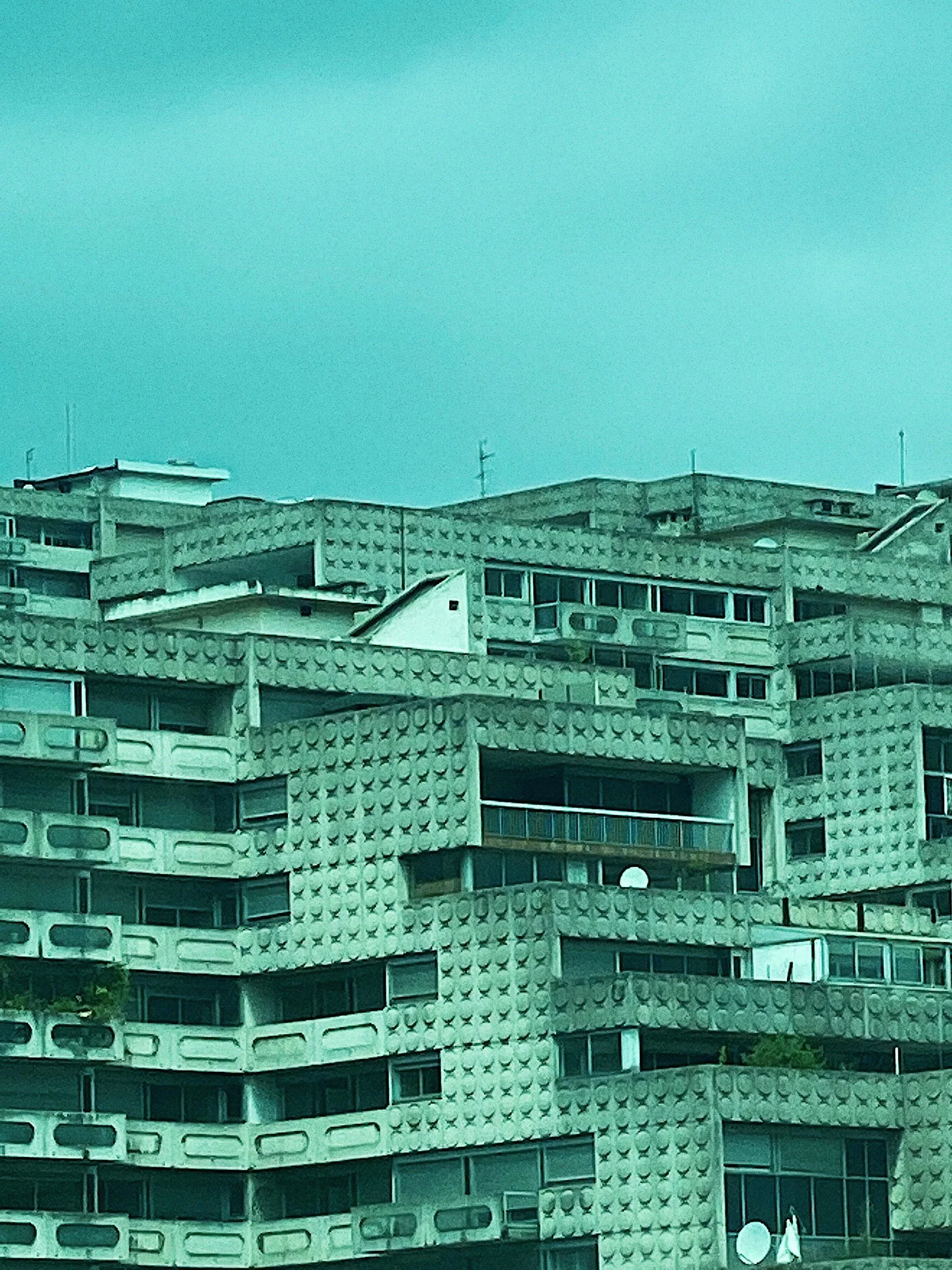 Cyan Retro Architecture