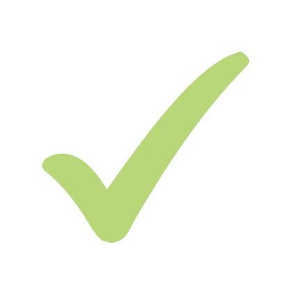 Green checkmark on a black background.