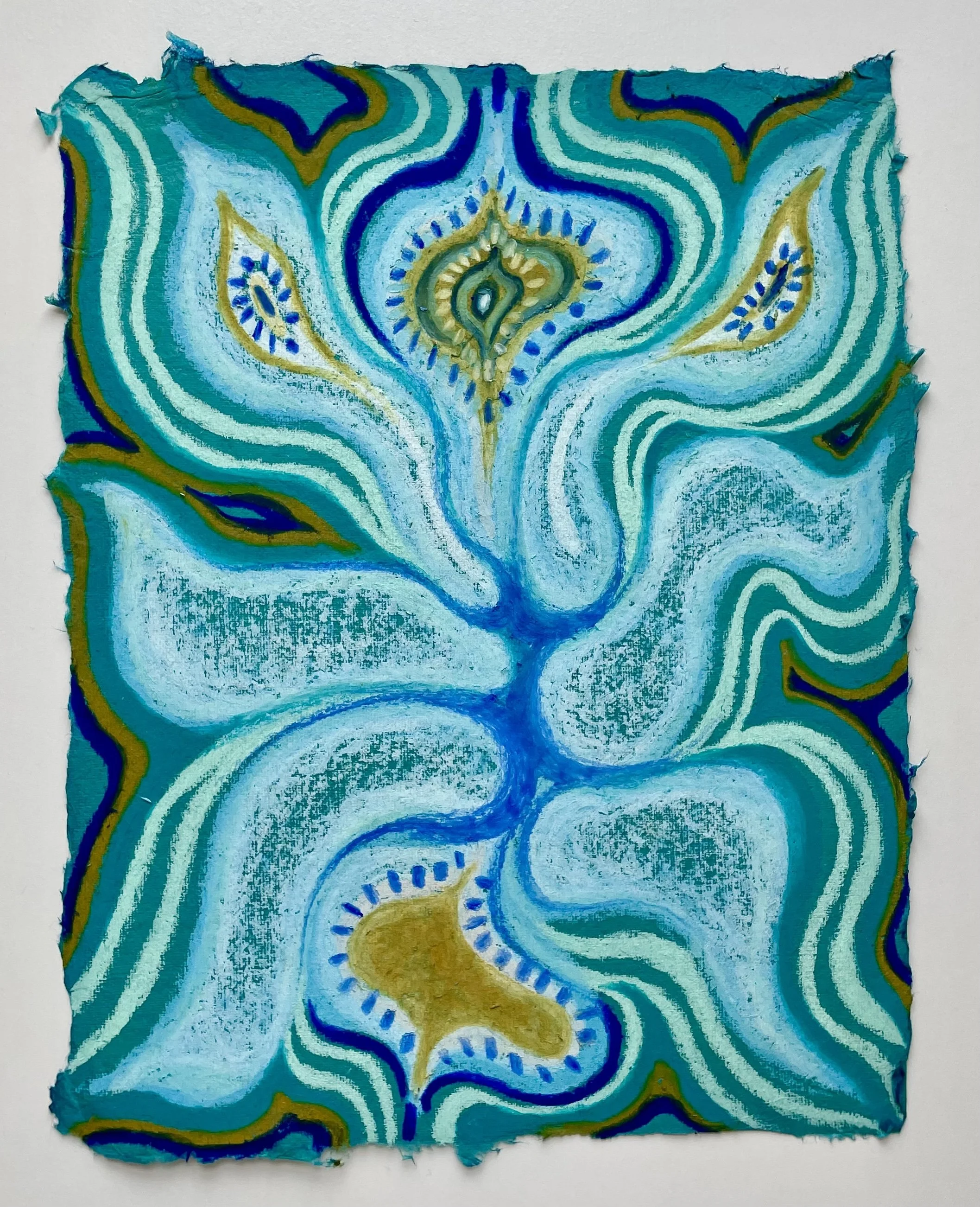 Third Eye Tides, oil pastels on cotton rag paper