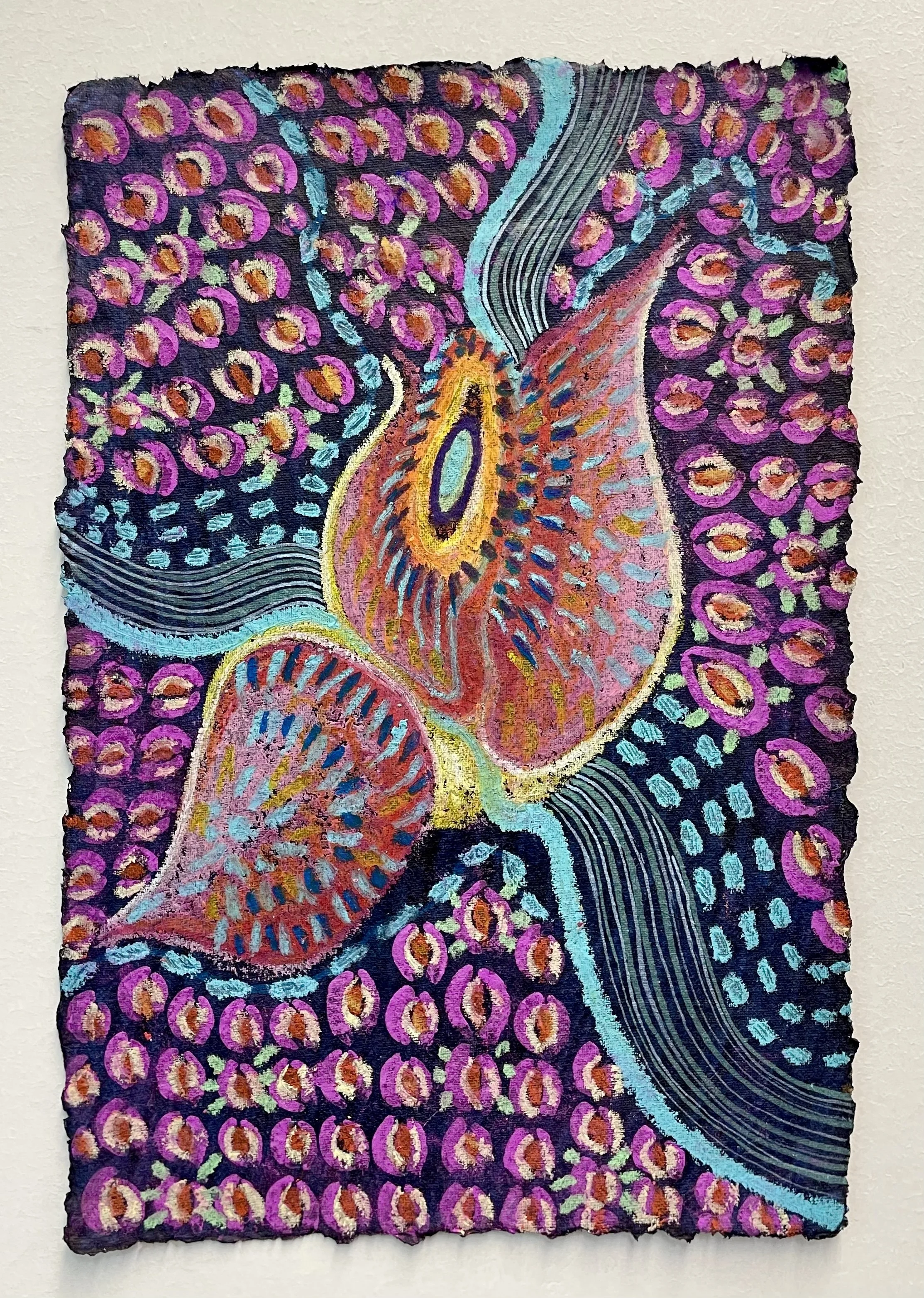 Seed, oil pastels on cotton rag paper