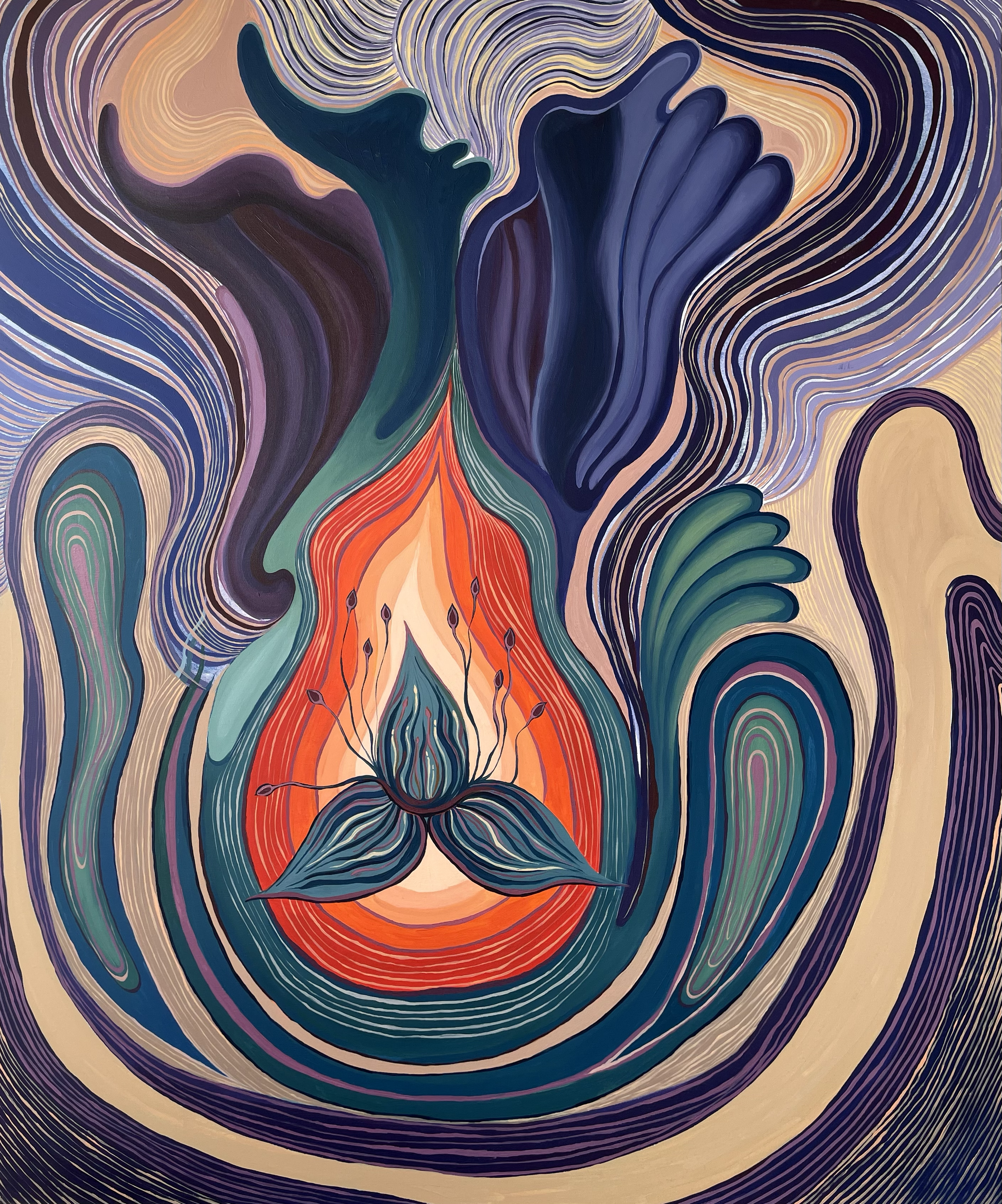 THE SEEDS OF LIFE, Acrylic on canvas, 100 x 120 cm