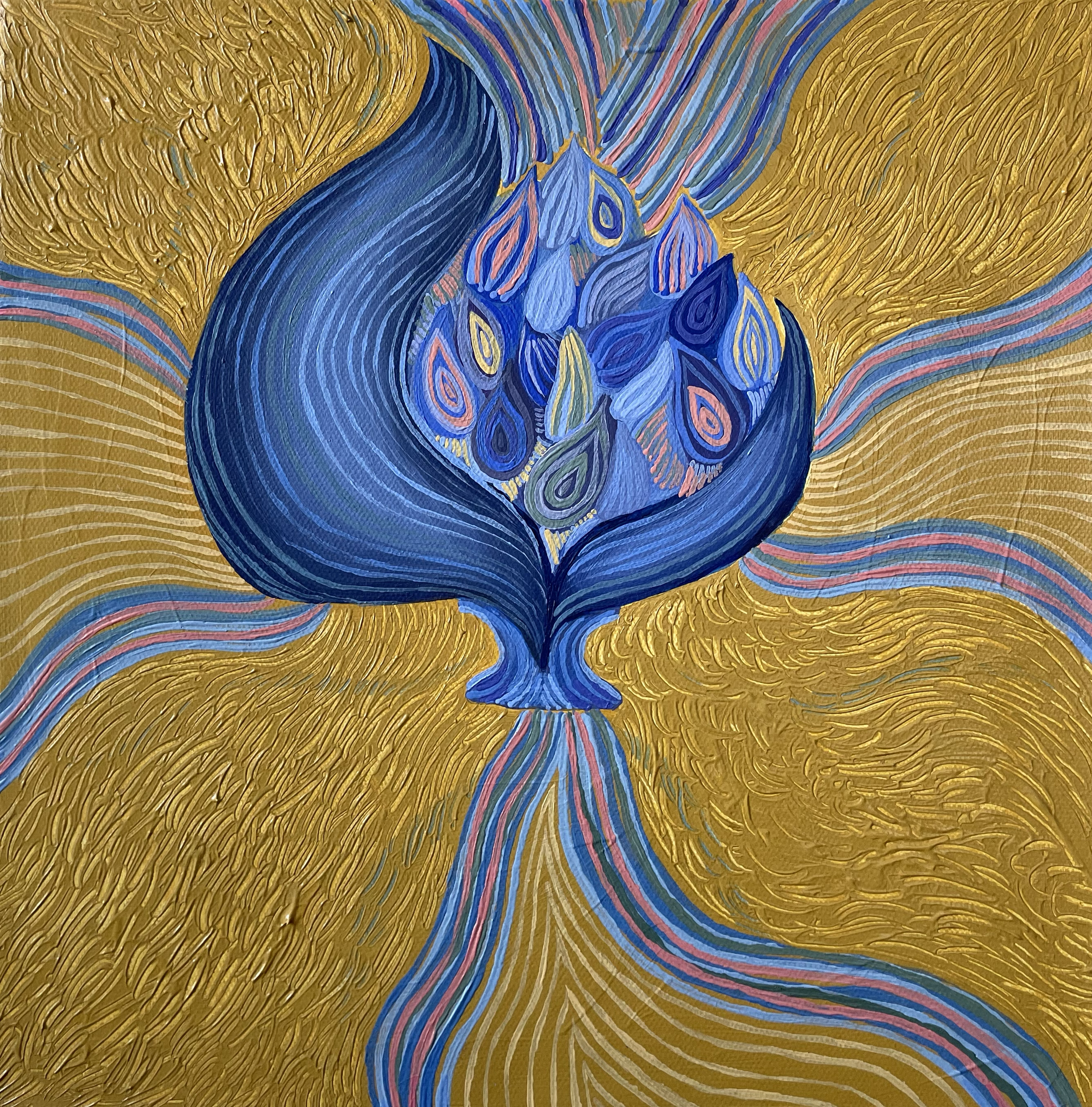 THE SEEDS OF CREATION, acrylic on canvas, 30 x 30 cm