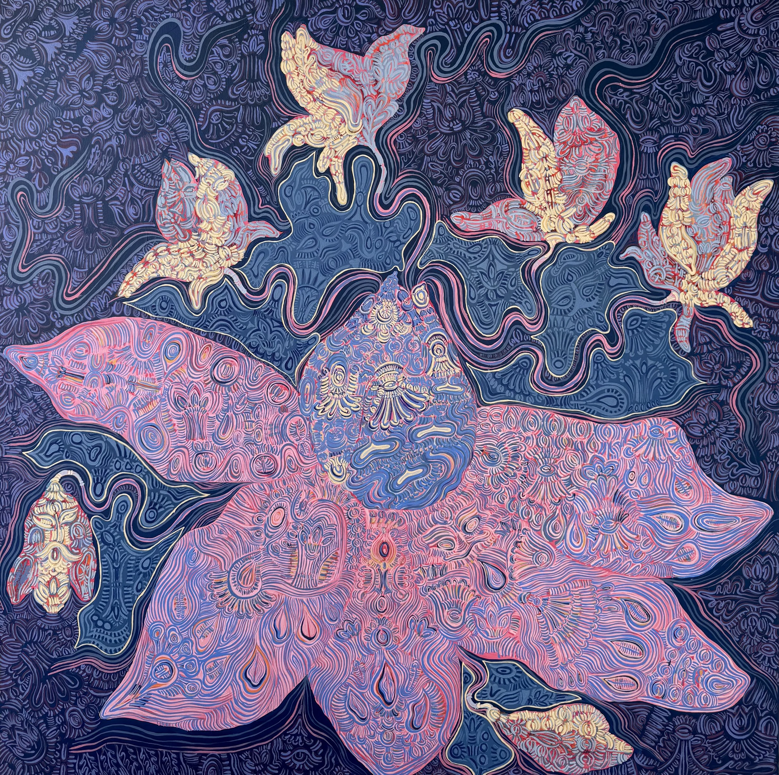 AWEN, Acrylic on canvas, 90 x 90 cm