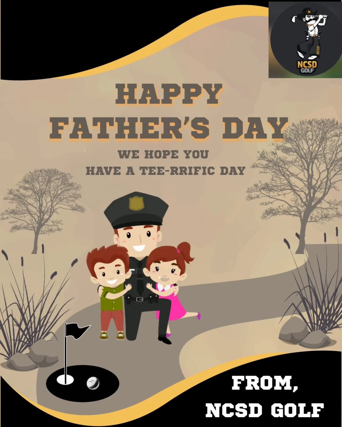 Happy Father's Day to all the dedicated law enforcement dads out there! 👮&zwj;♂️ We know you spend countless hours on duty, protecting our communities, which often means time away from those you love most. Just like sinking that perfect putt, every 