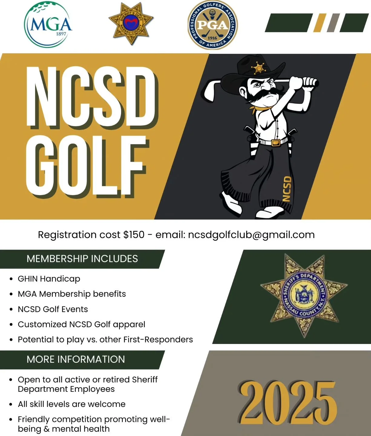 Registration now open! Email ncsdgolfclub@gmail.com to request registration info.