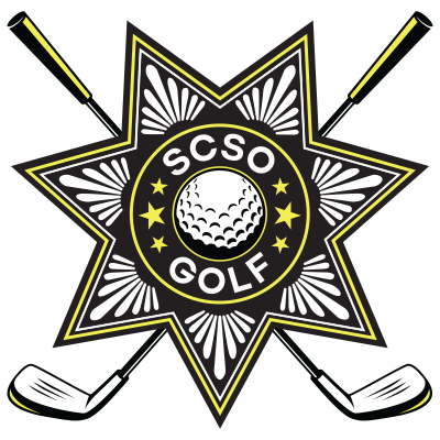 SCSO Golf emblem featuring a star with golf clubs and a golf ball.