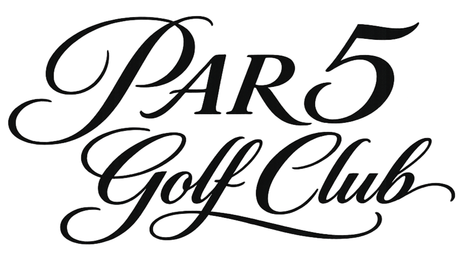 Text reading 'Par 5 Golf Club' in a stylish cursive font