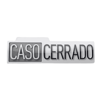 A gray folder icon with the words "CASO CERRADO" in bold, indicating a closed case.