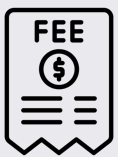 A ticket with the word 'FEE' and a dollar sign symbol printed on it.