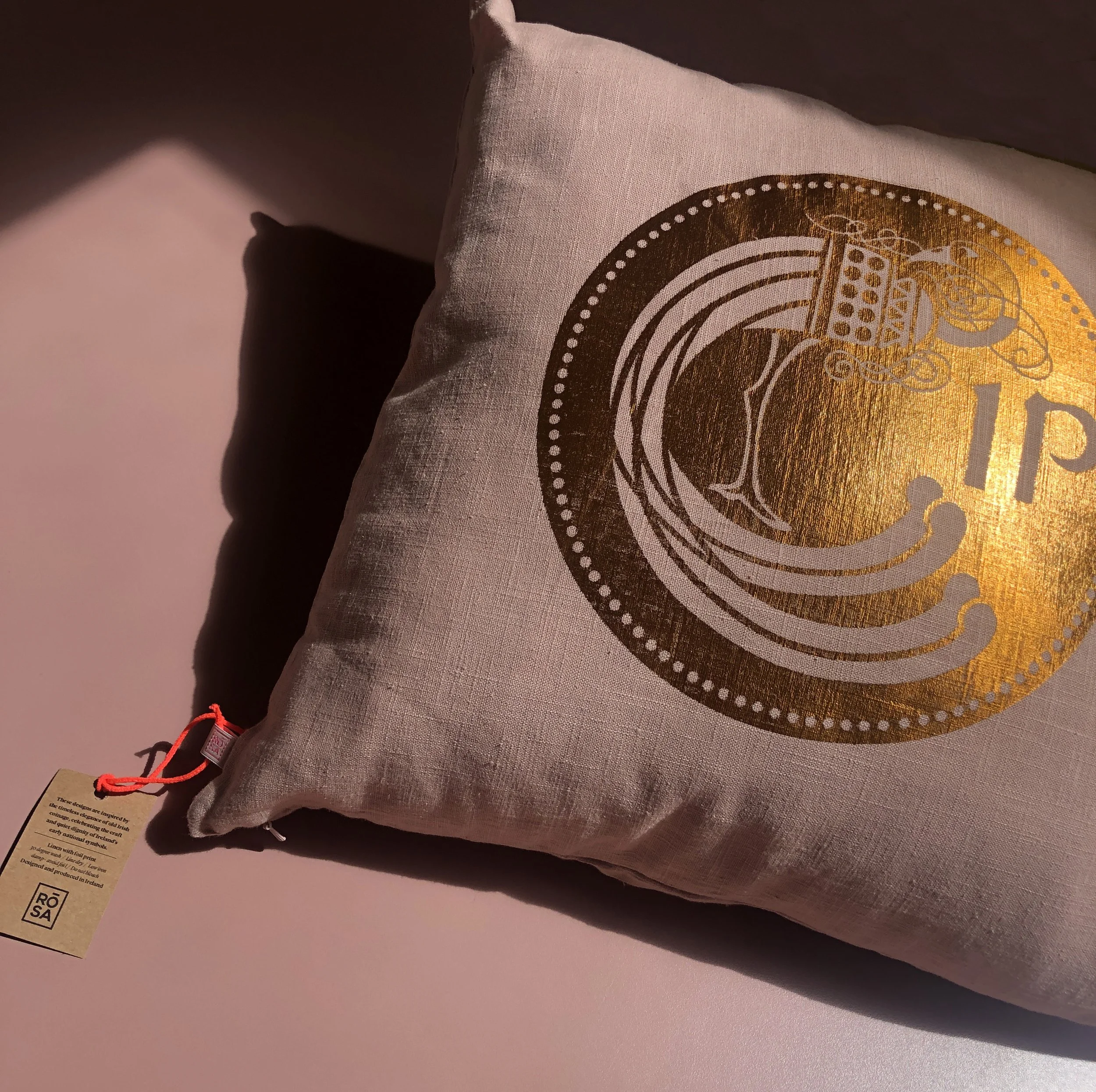 COPPER FOILED BIRD COIN CUSHIONS