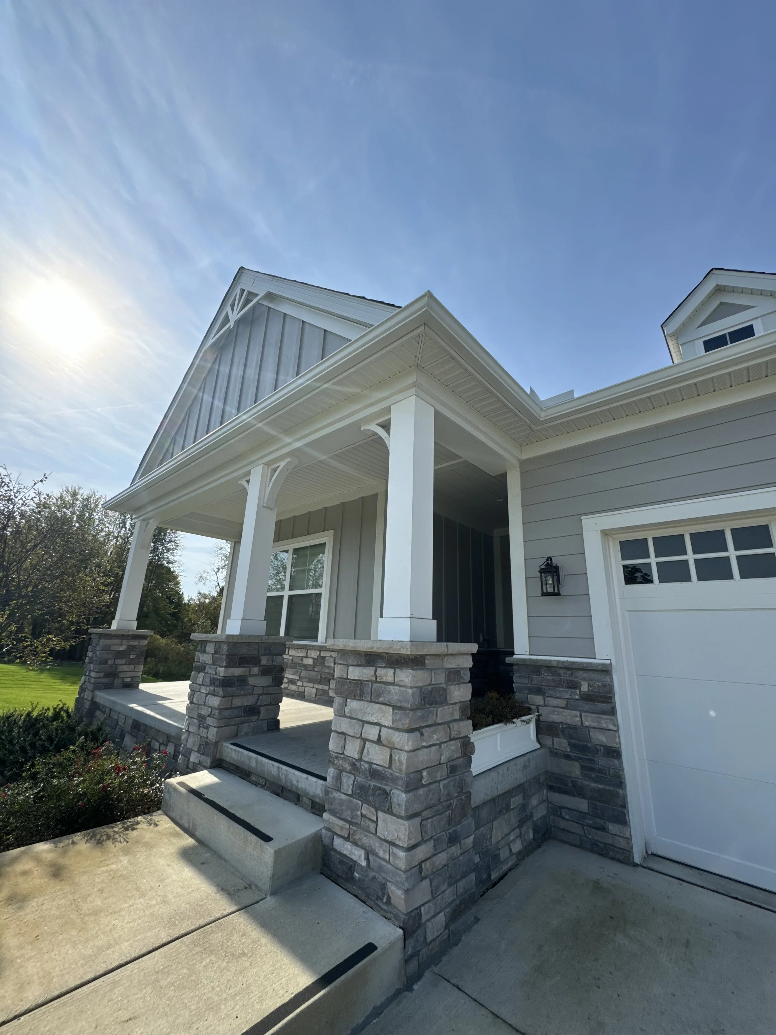 new built homes-new construction homes-gutters-seamless white gutter-dads seamless gutters-vinyl soffit -fascia-gutters-brownstown michigan