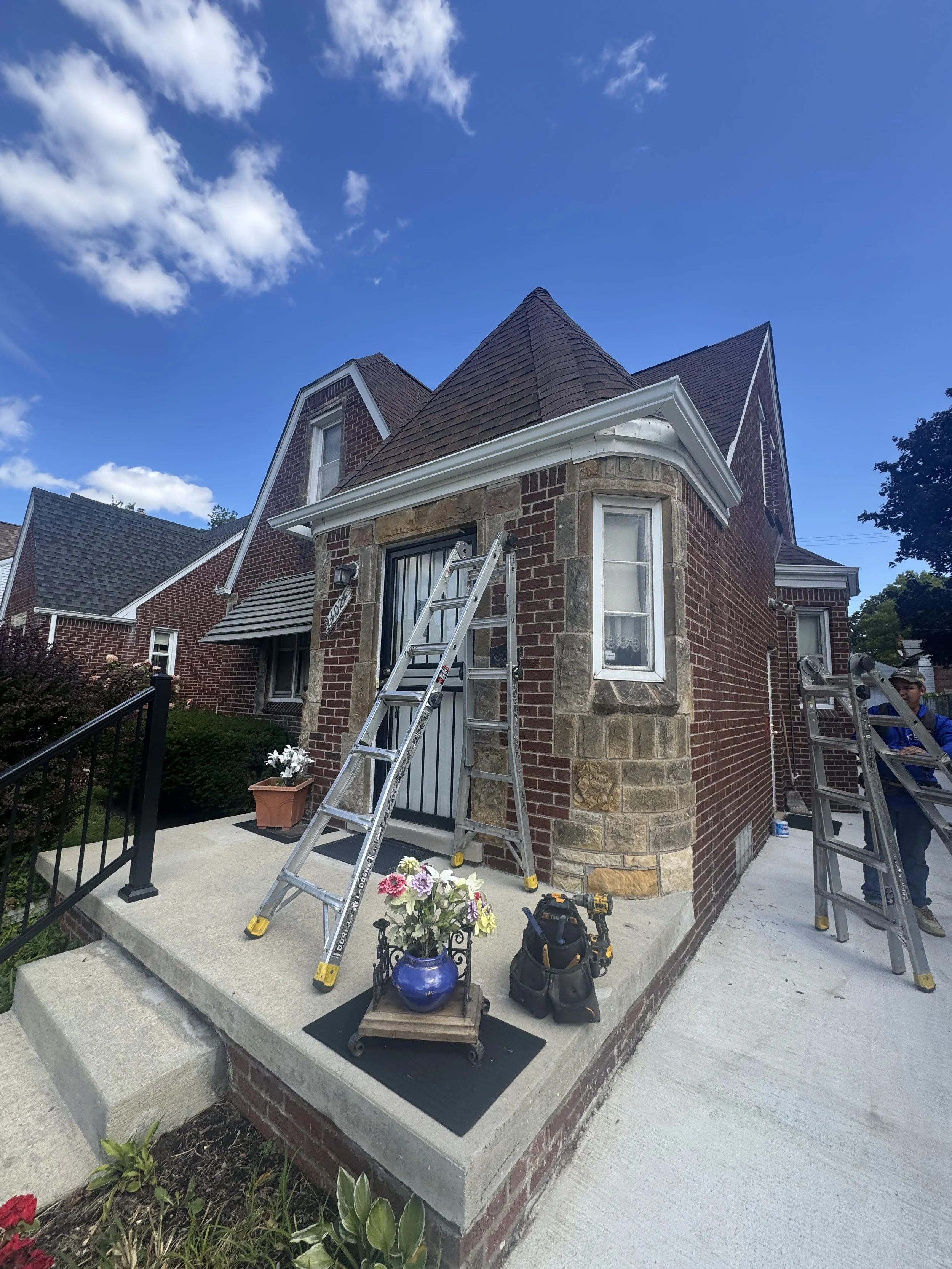 gutters previously installed by other company dads seamless gutters improved there gutters