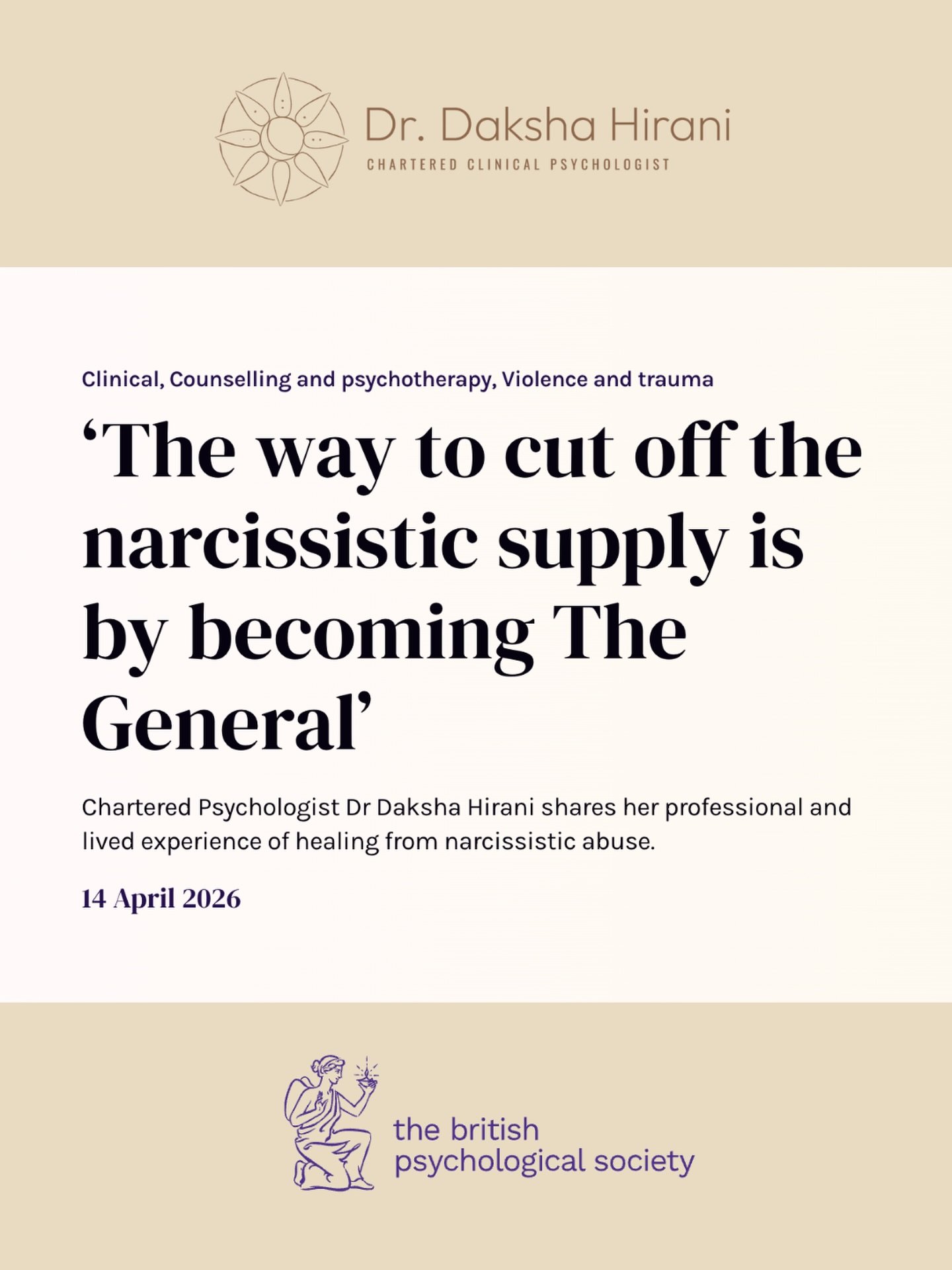 I&rsquo;m delighted to share that the British Psychological Society has featured my work and newly published book in the upcoming edition of The Psychologist magazine.

They&rsquo;ve captured the heart of the book thoughtfully, and I hope it encourag