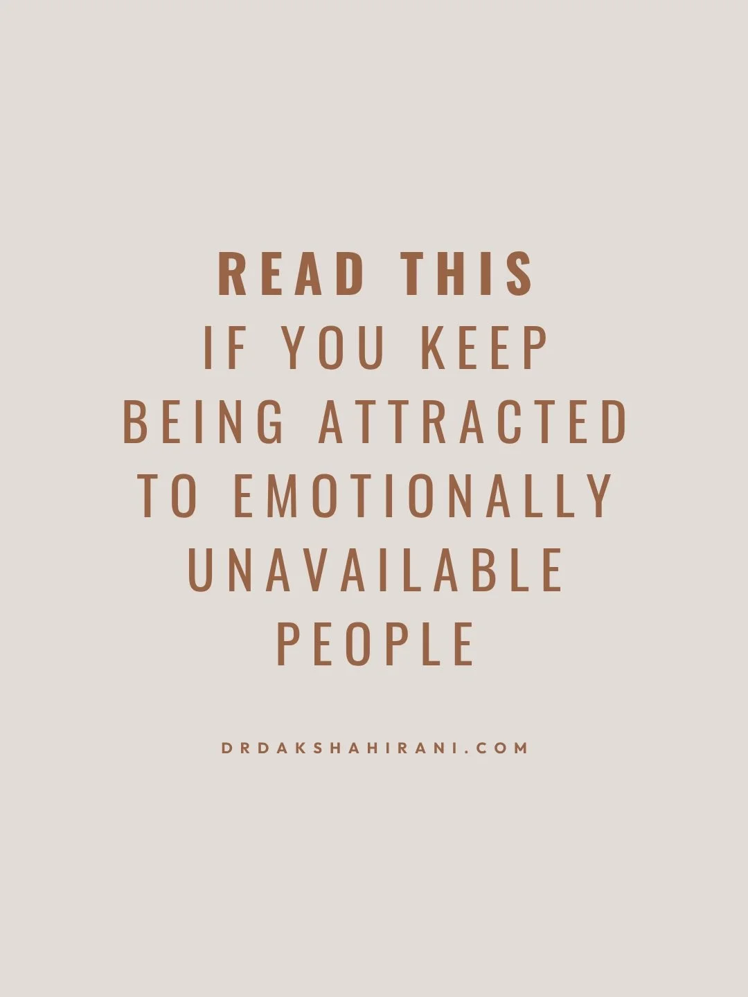 If you keep attracting emotionally unavailable people, it does not mean there is something wrong with you.

Sometimes we are drawn towards what feels familiar, even when it is emotionally unhealthy. Inconsistency can feel like chemistry.

Emotional d