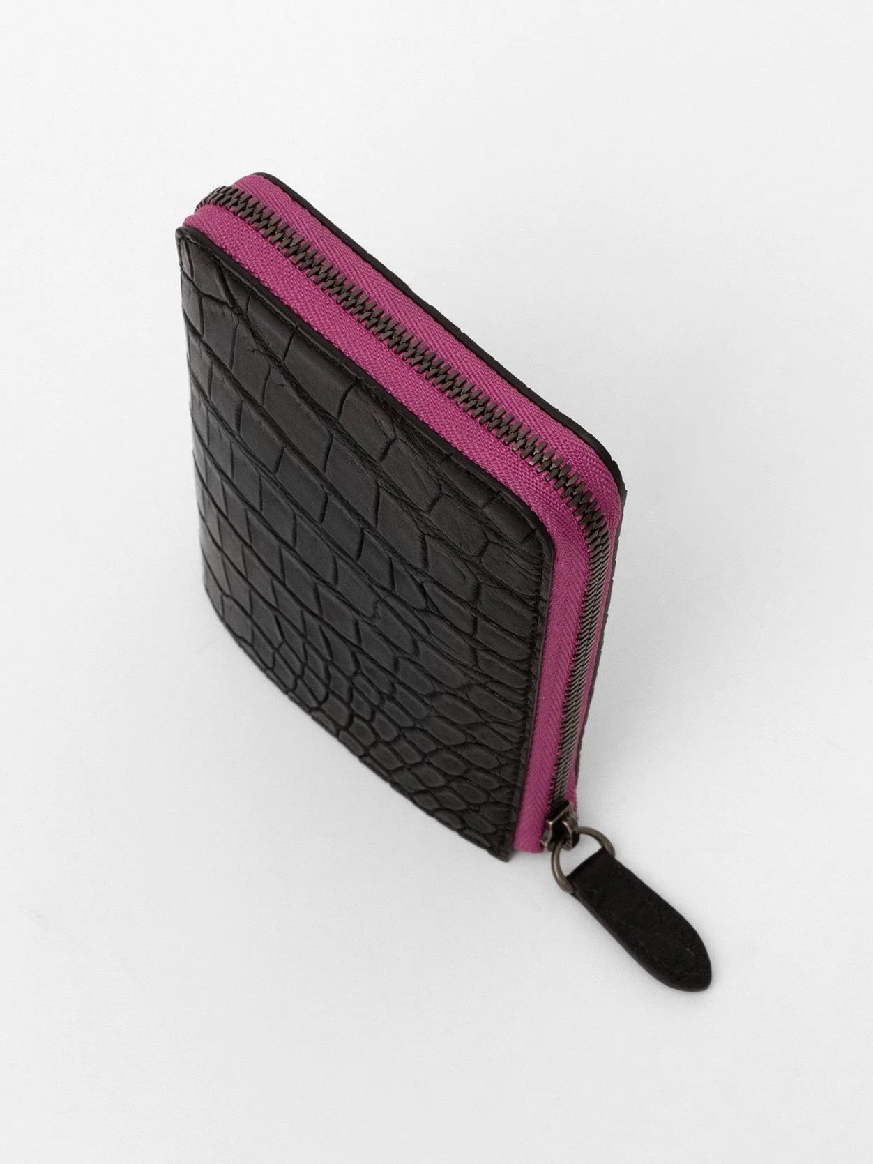 Short Wallet｜Porosus (Black × Orchidee)