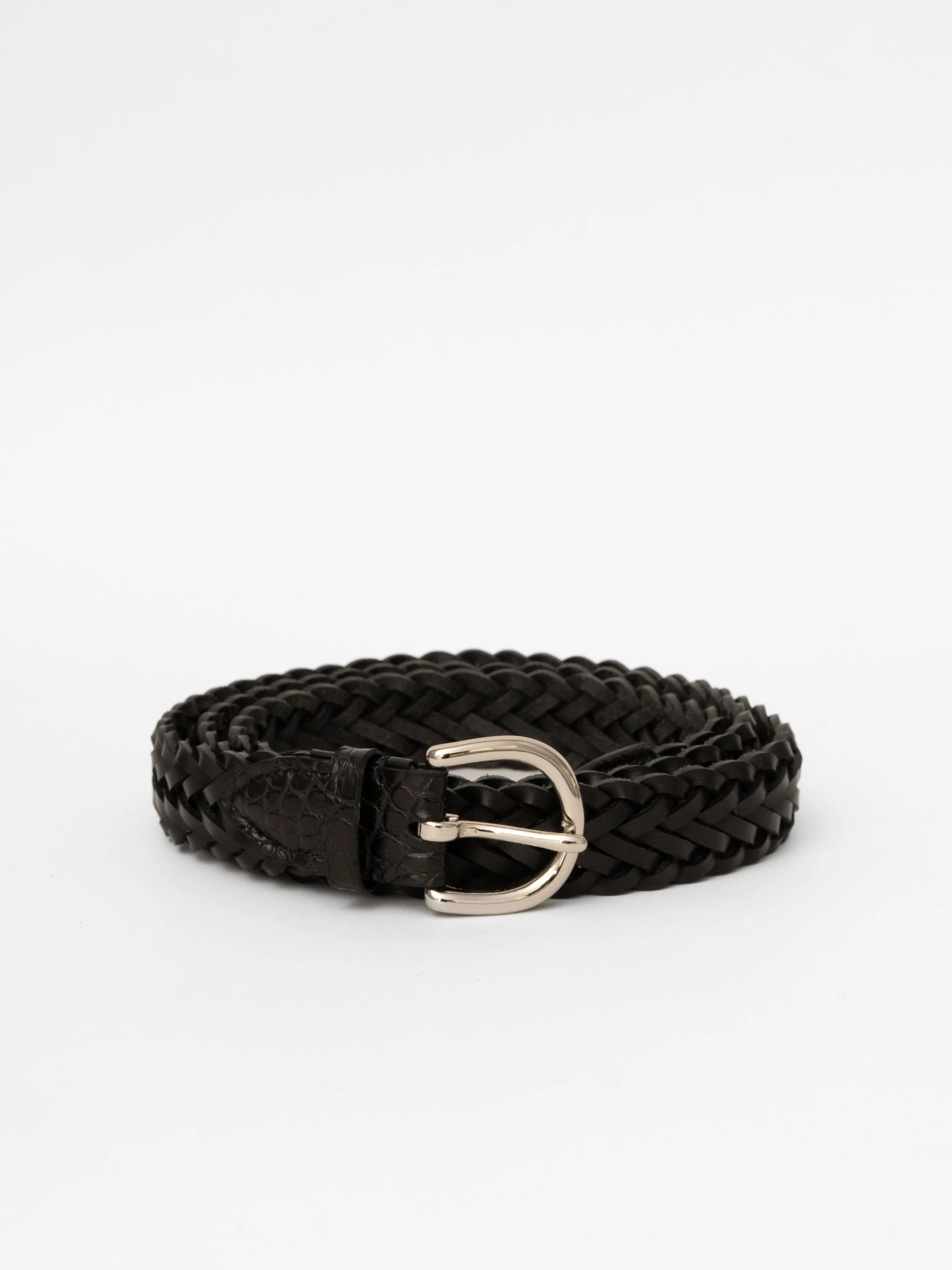 Woven Belt｜Crocodile (Black)