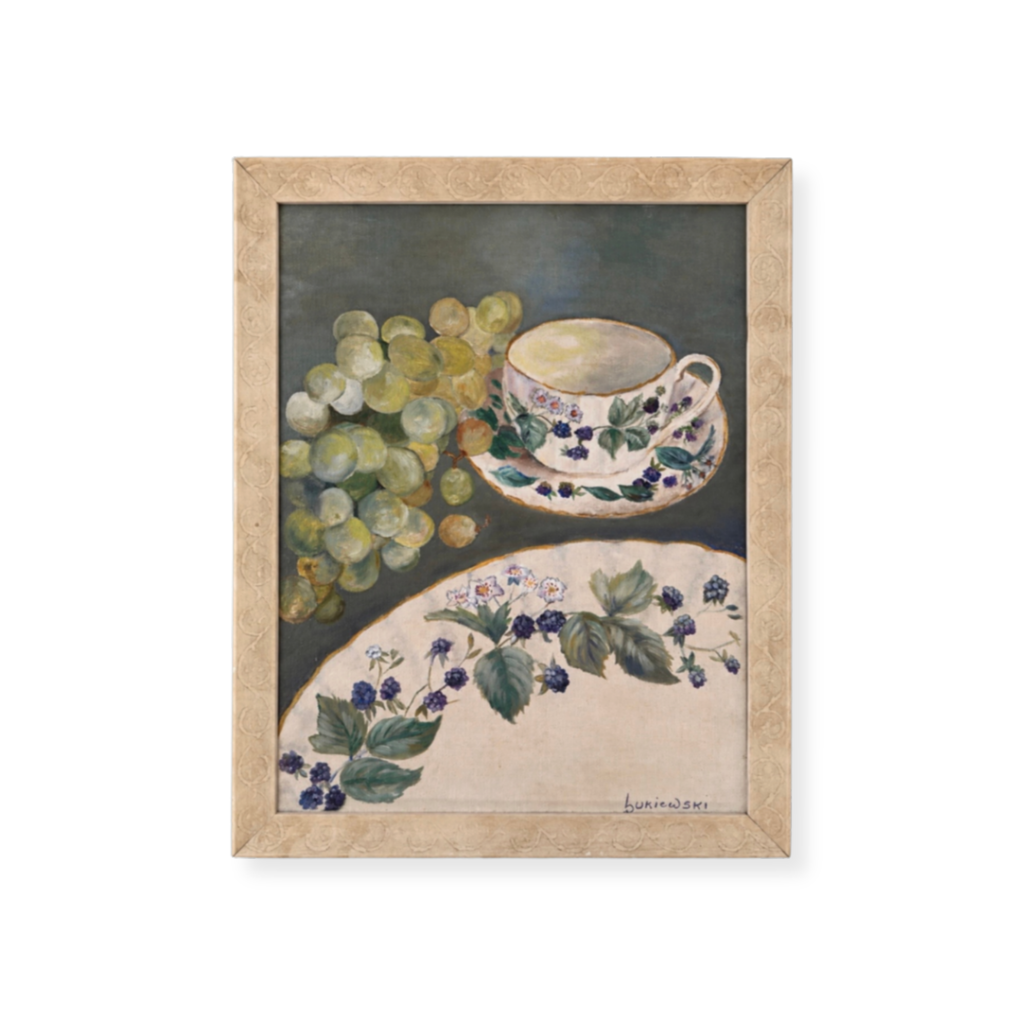 Signed “Bukiewski” Original Oil Still Life — Vintage Mainline Provenance