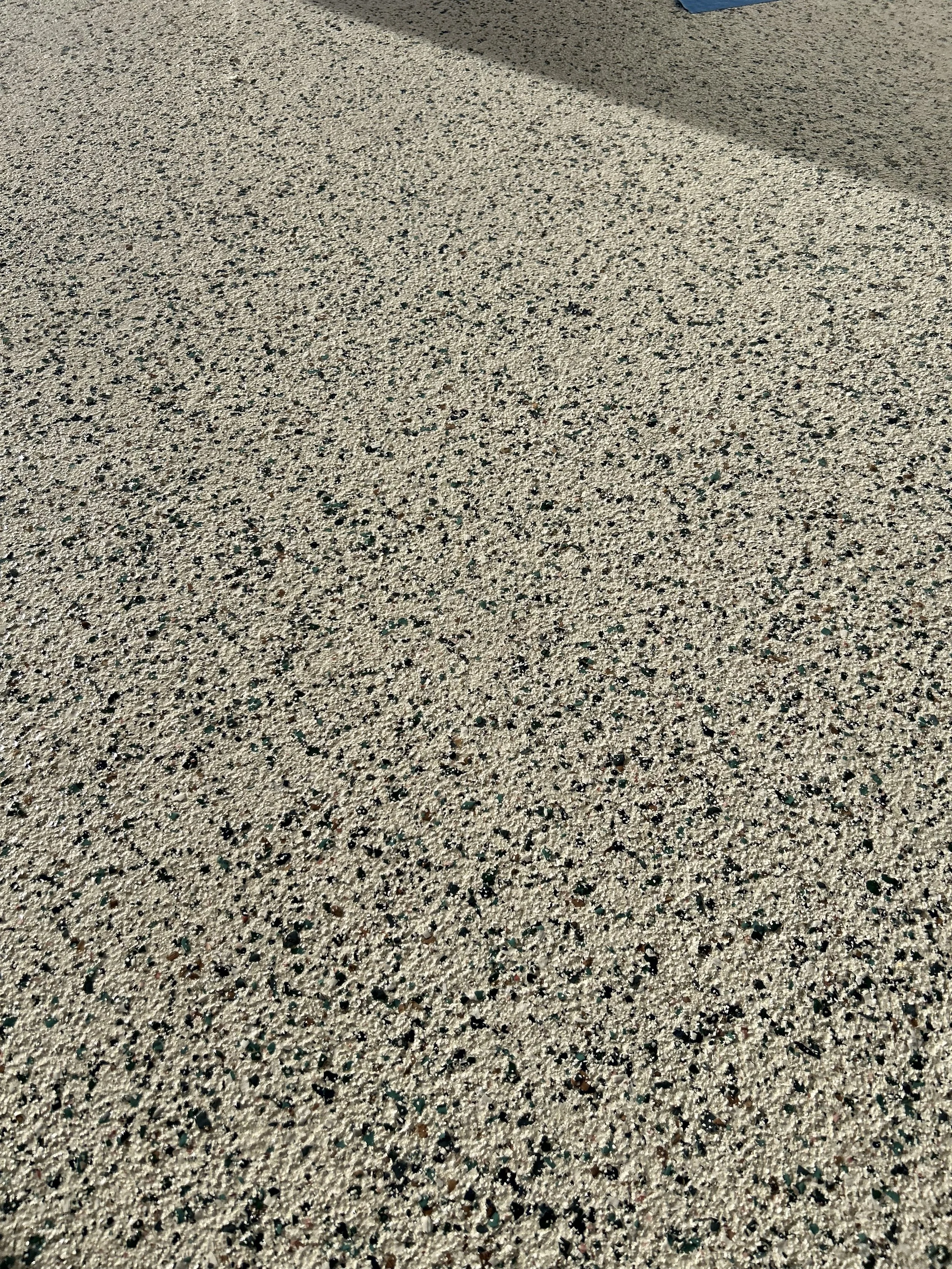 epoxy floor taffy color flakes  key largo 