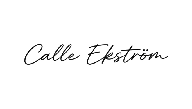 Text that reads "Calle Ekstrom" in a cursive font.