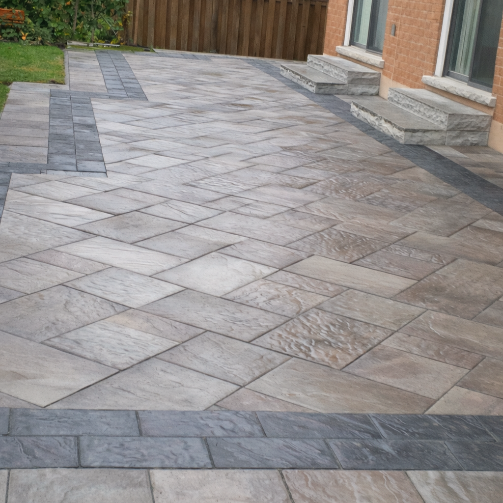 Natural Steps and Backyard Patio - Vaughan