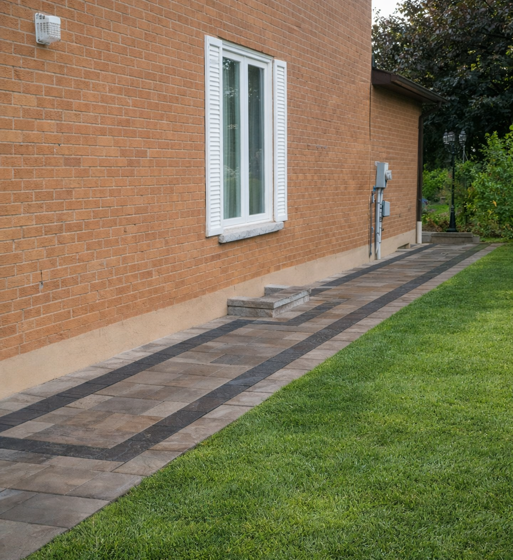 Walkway with Custom Window Well - Vaughan
