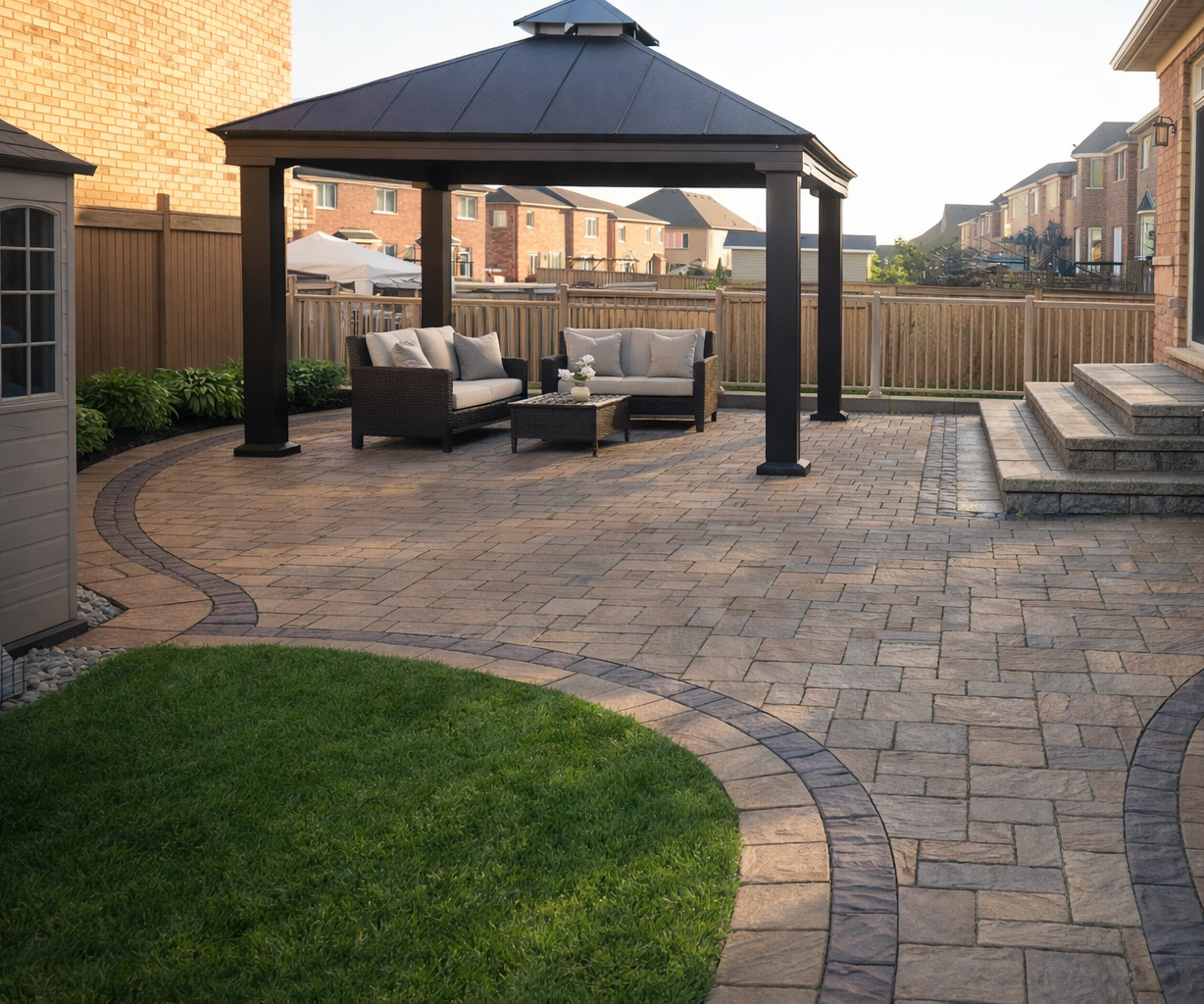 Custom Interlock Steps and Patio - Caledon