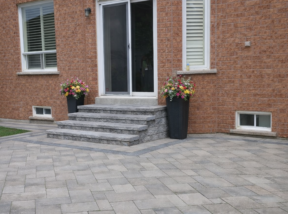 Custom Interlock Steps and Patio - Vaughan