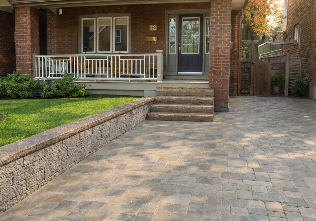 Custom Natural Steps, Retaining Wall, Interlock Driveway - Toronto