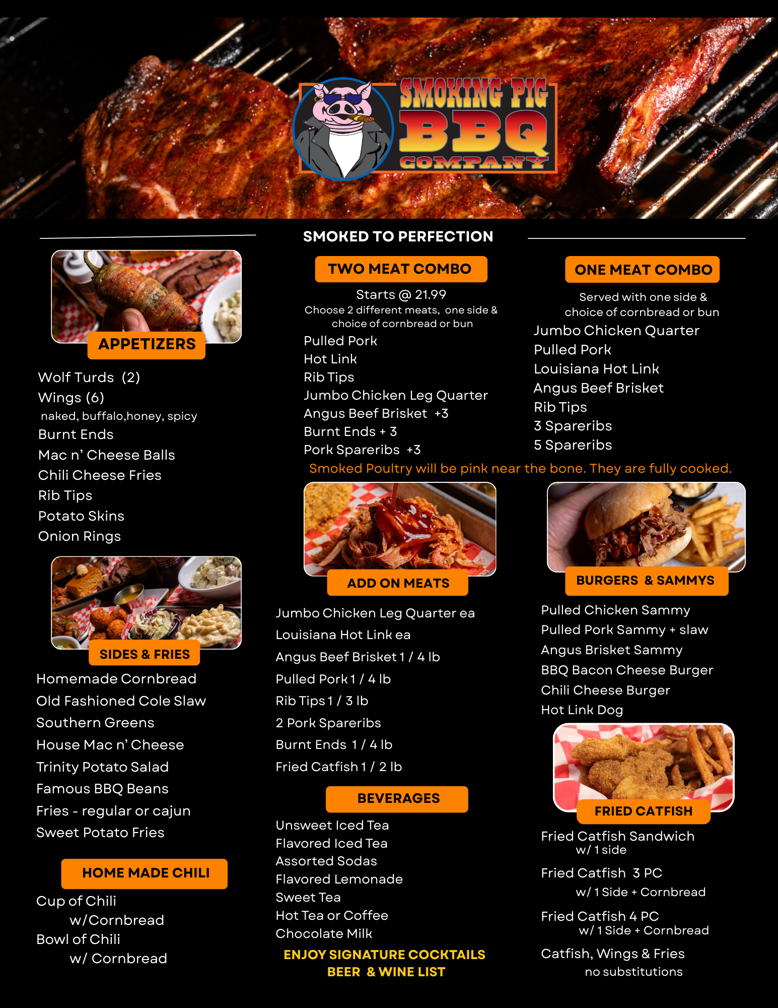 Smoking Pig Vegas Menu