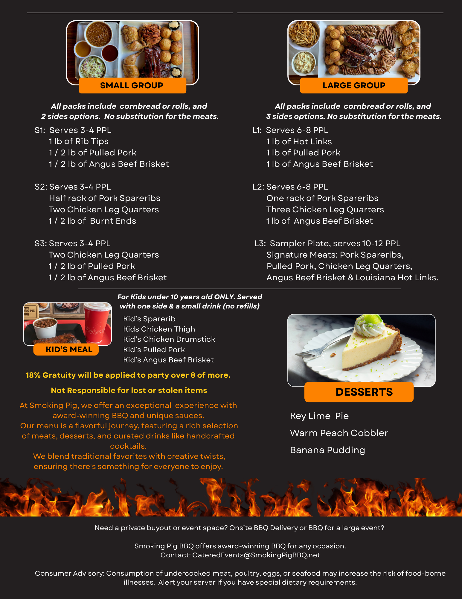 Smoking Pig Vegas Menu