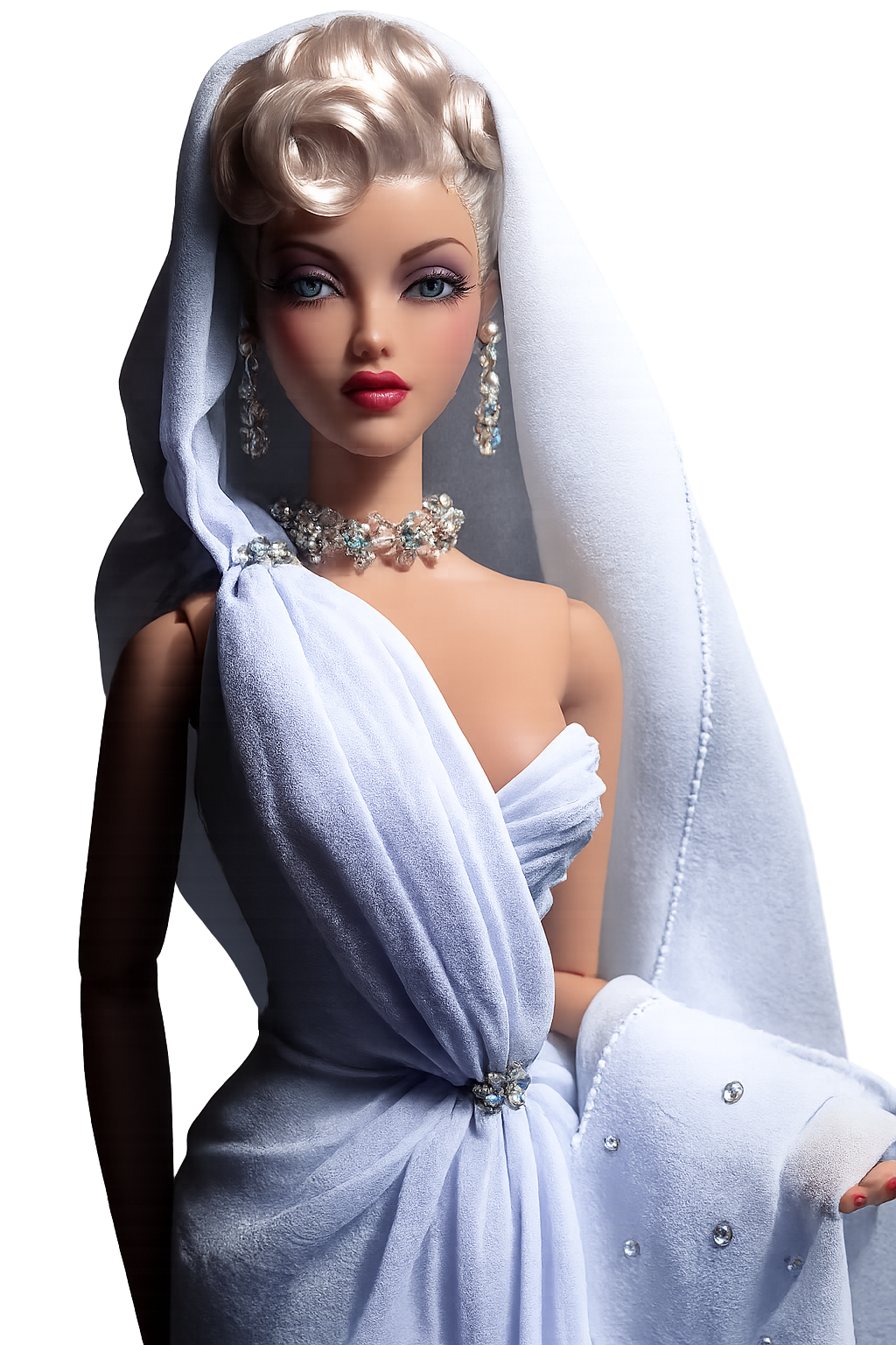 Gene Marshall doll by Mel Odom, and produced in resin by Jamieshow wearing Blue Goddess fashion