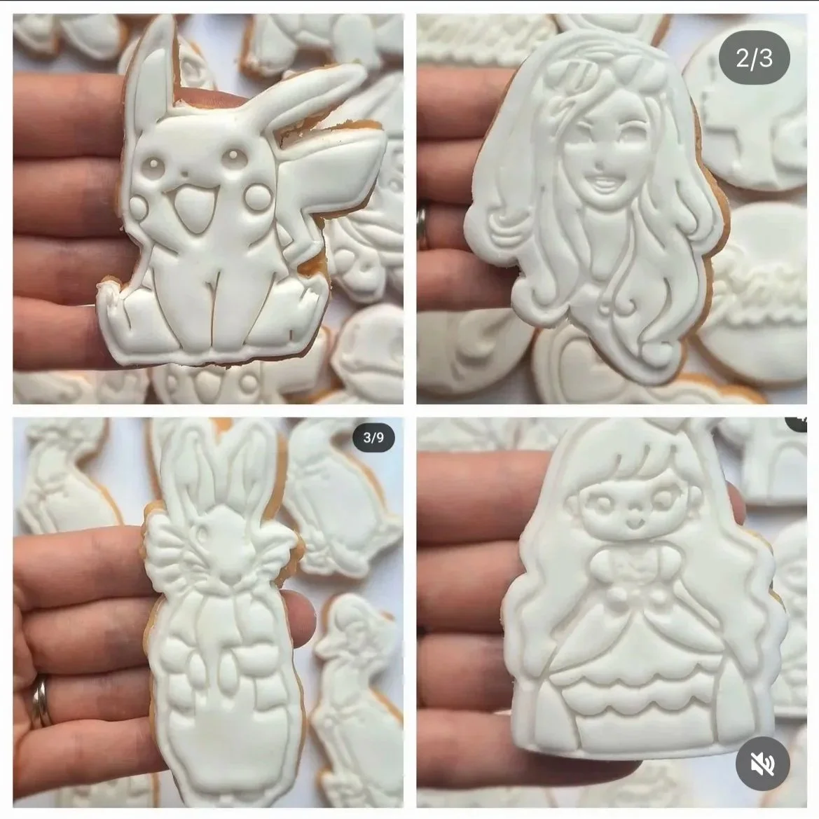(Left-Right) Pikachu, Barbie, Petter Rabbit, Princess