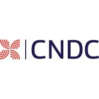 Logo with red wave-like design on the left and the text "CNDC" to the right.
