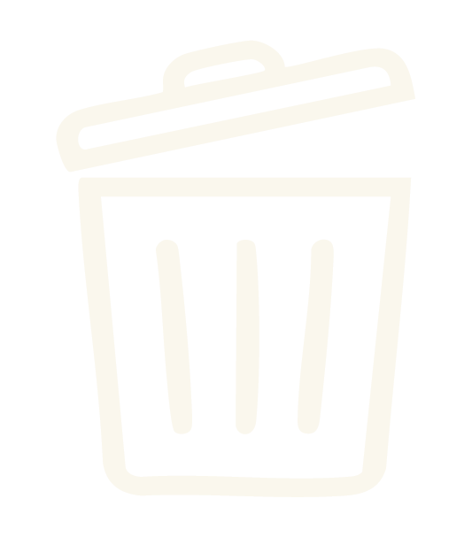 Icon of a trash can with a lid on a black background.