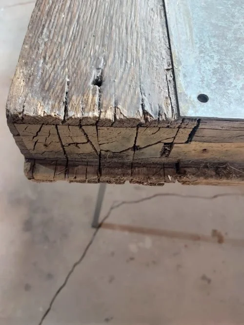 Closeup of damaged wood