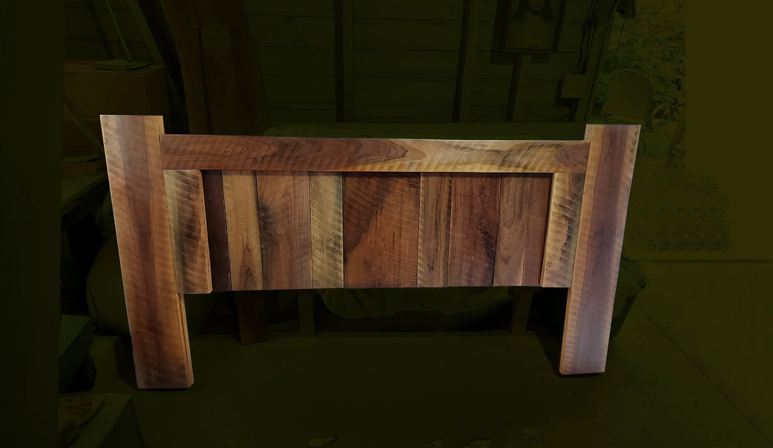 custom built wood bed frame