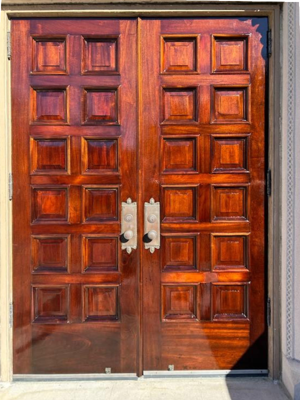 finished church doors after restoration