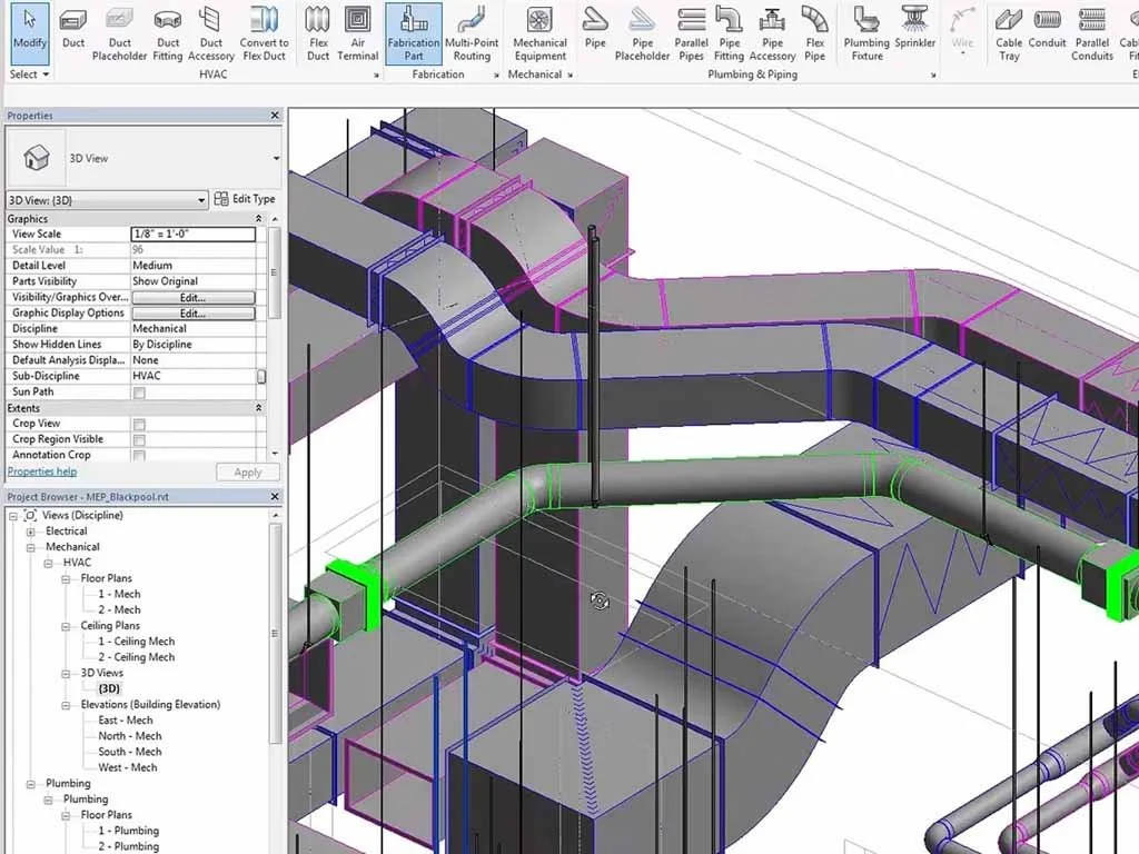 A computer screen displays a 3D model of a pipe, showcasing its design and structure in a digital format.