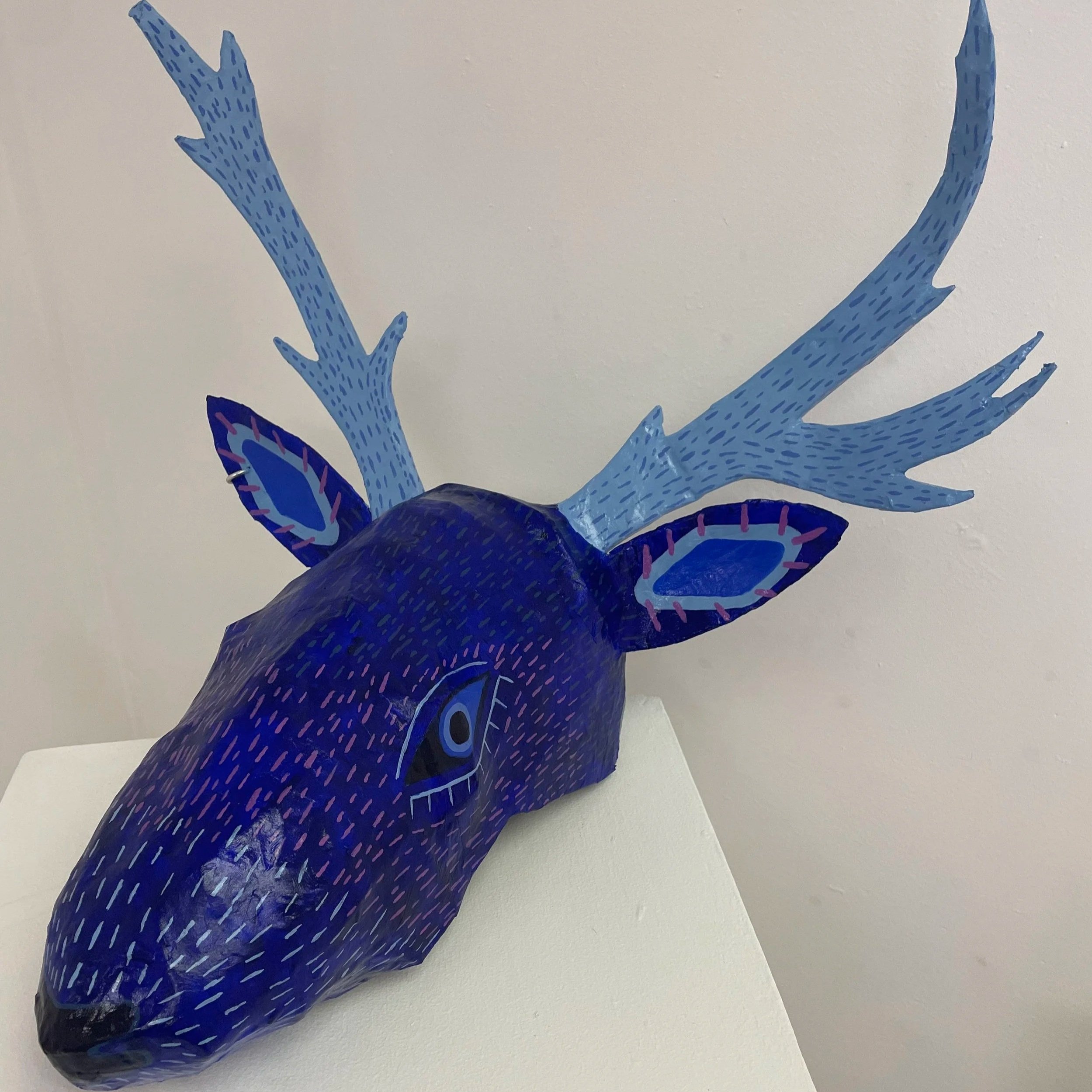 Buck mask made from paper mache