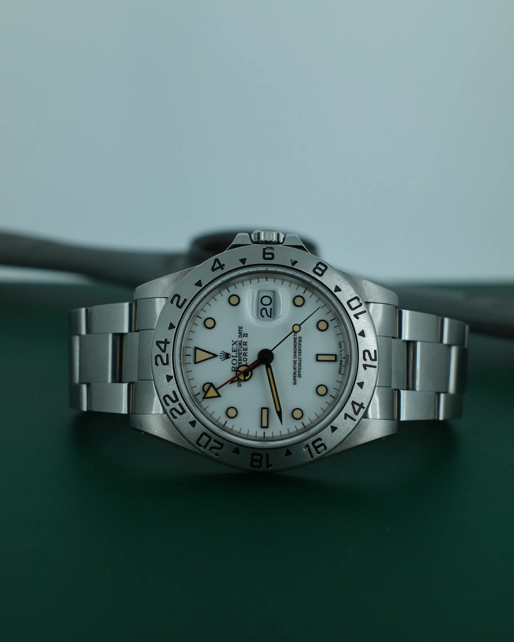 Rolex 16570 N Serial Explorer II, white dial, aka Chicchi di Mais