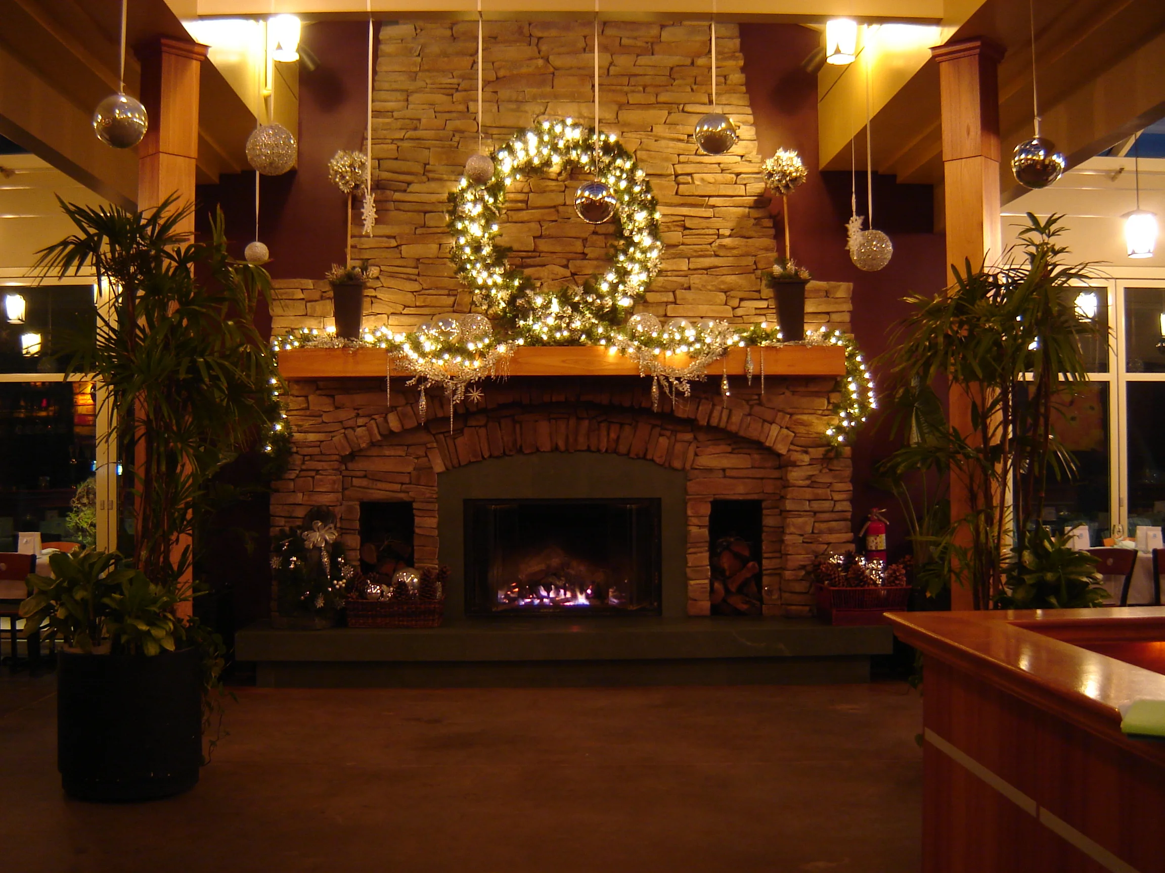 Greenhouse Fireplace Night.JPG