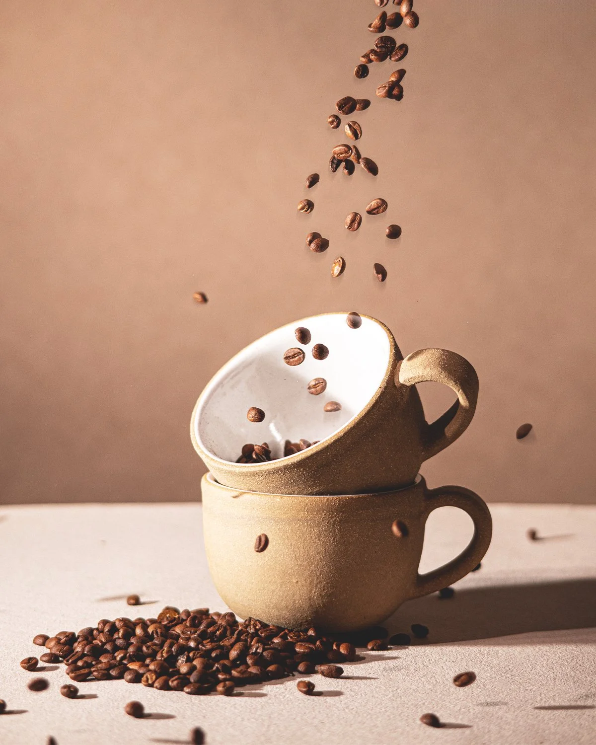 Freshly roasted coffee beans displayed at Alcove Coffee in Jersey City, NJ