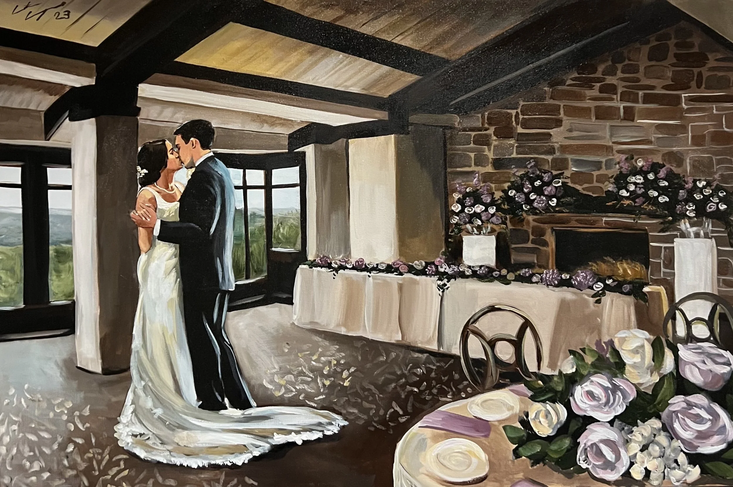 live wedding painting by toronto ontario live painter catarina cruzeiro