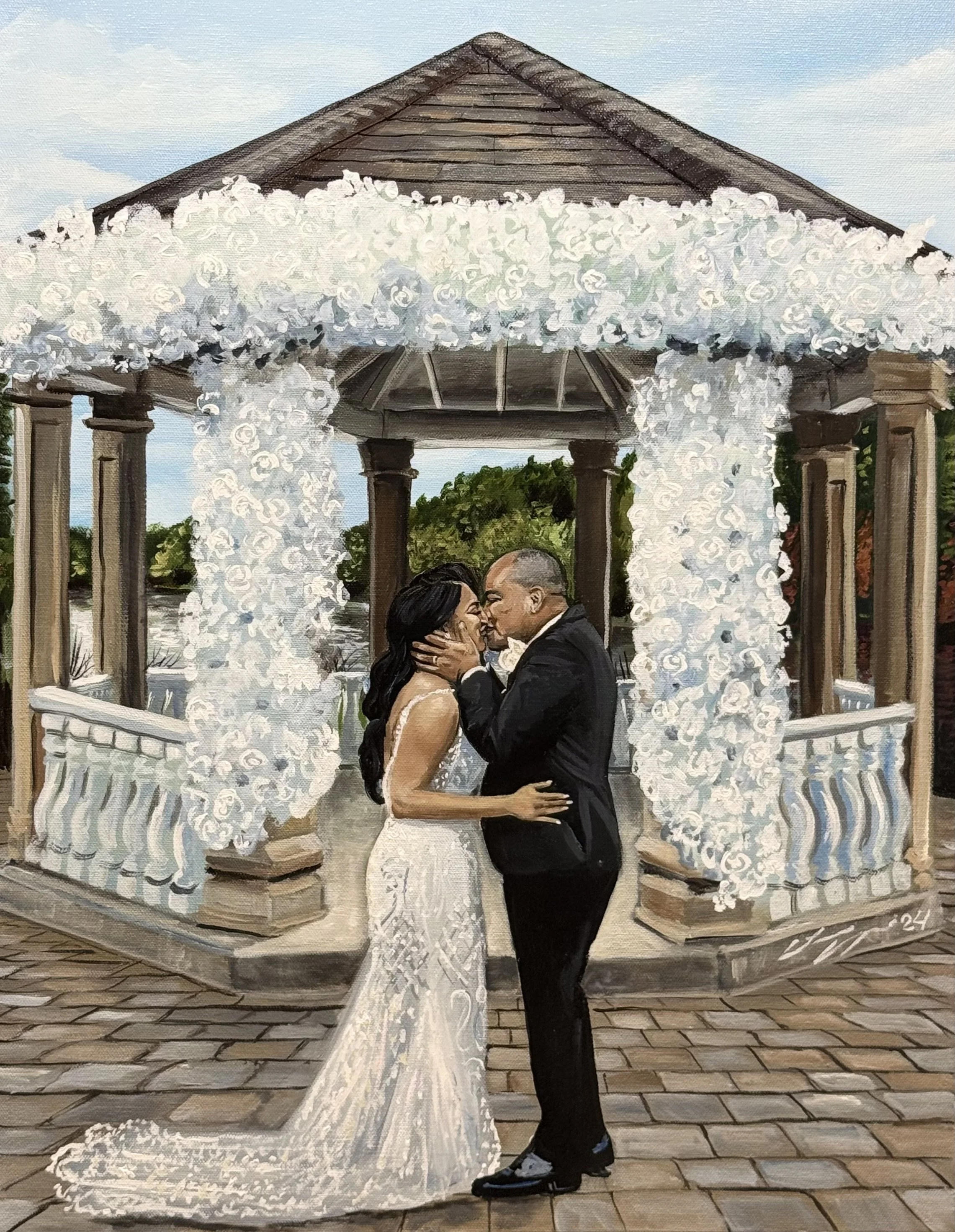 live wedding painting by toronto ontario live painter catarina cruzeiro