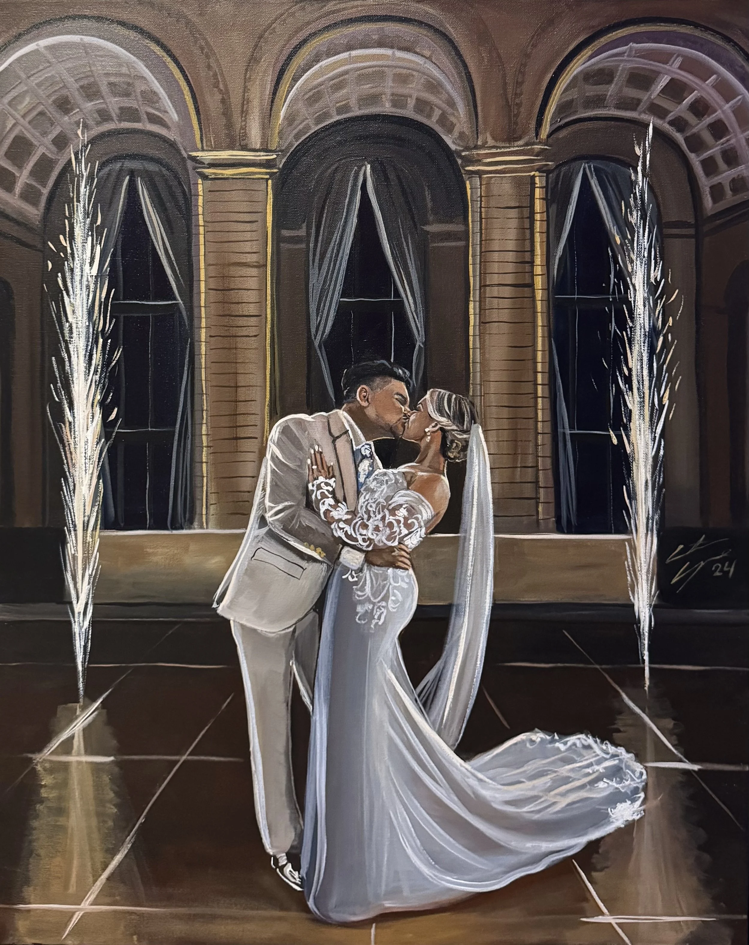 live wedding painting by toronto ontario live painter catarina cruzeiro