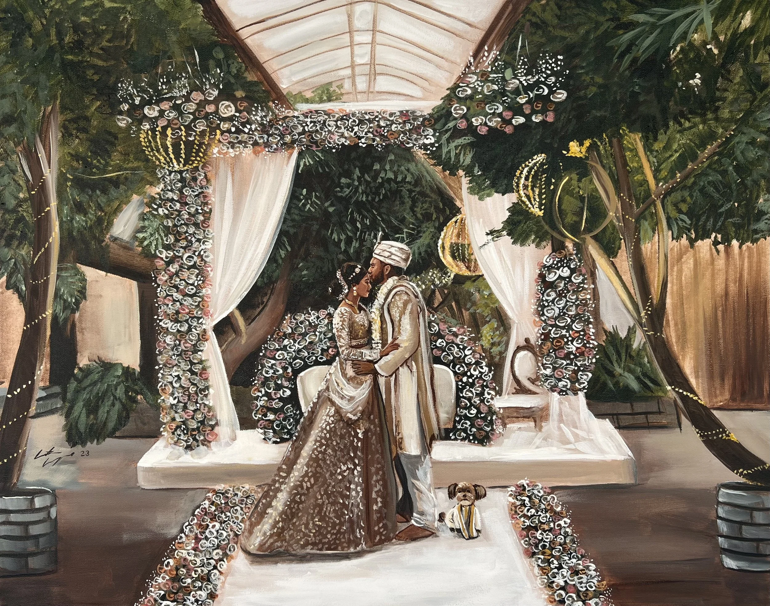 live wedding painting madison greenhouse newmarket ontario hindu wedding ceremony