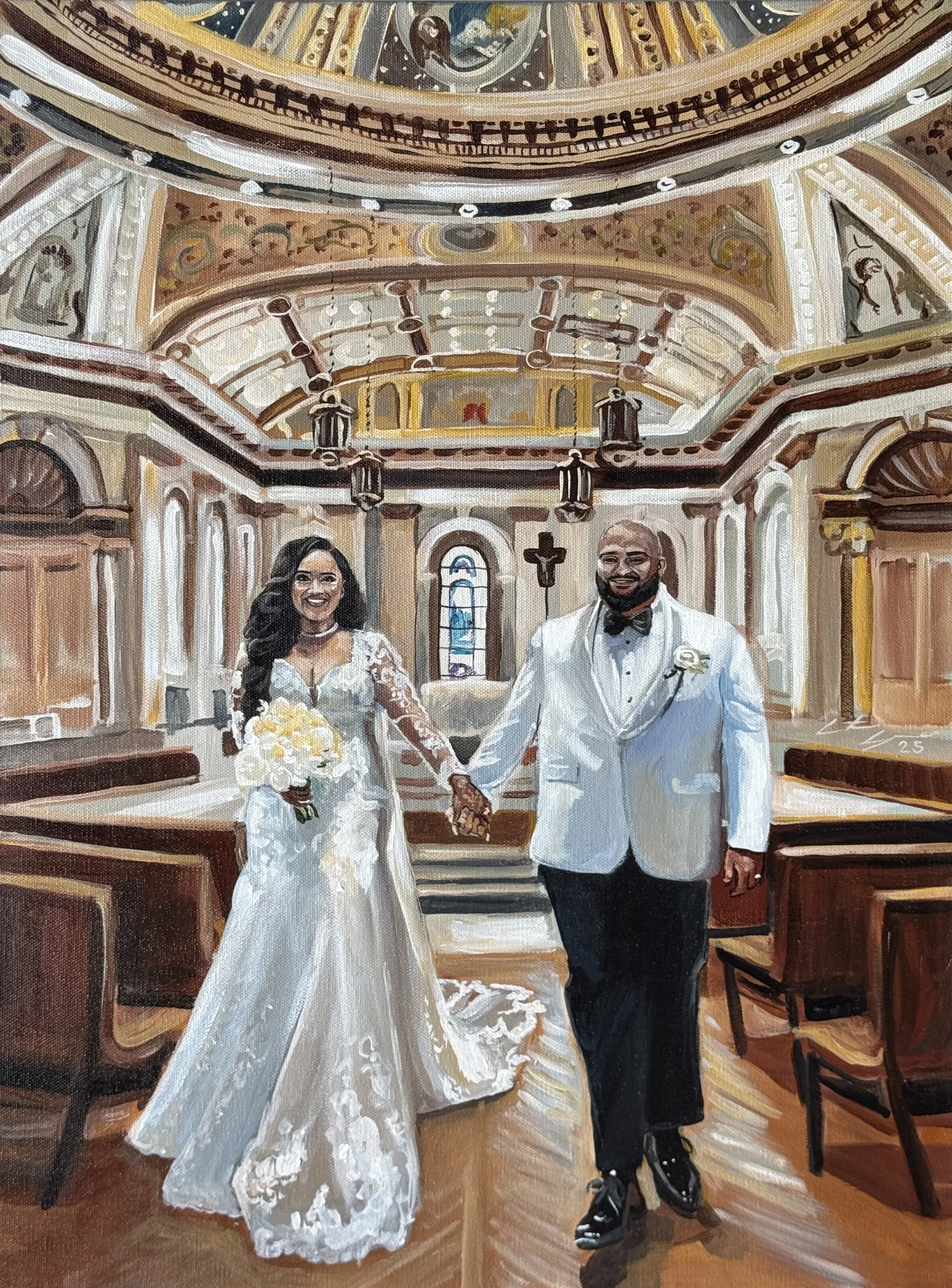 live wedding painting by toronto ontario live painter catarina cruzeiro