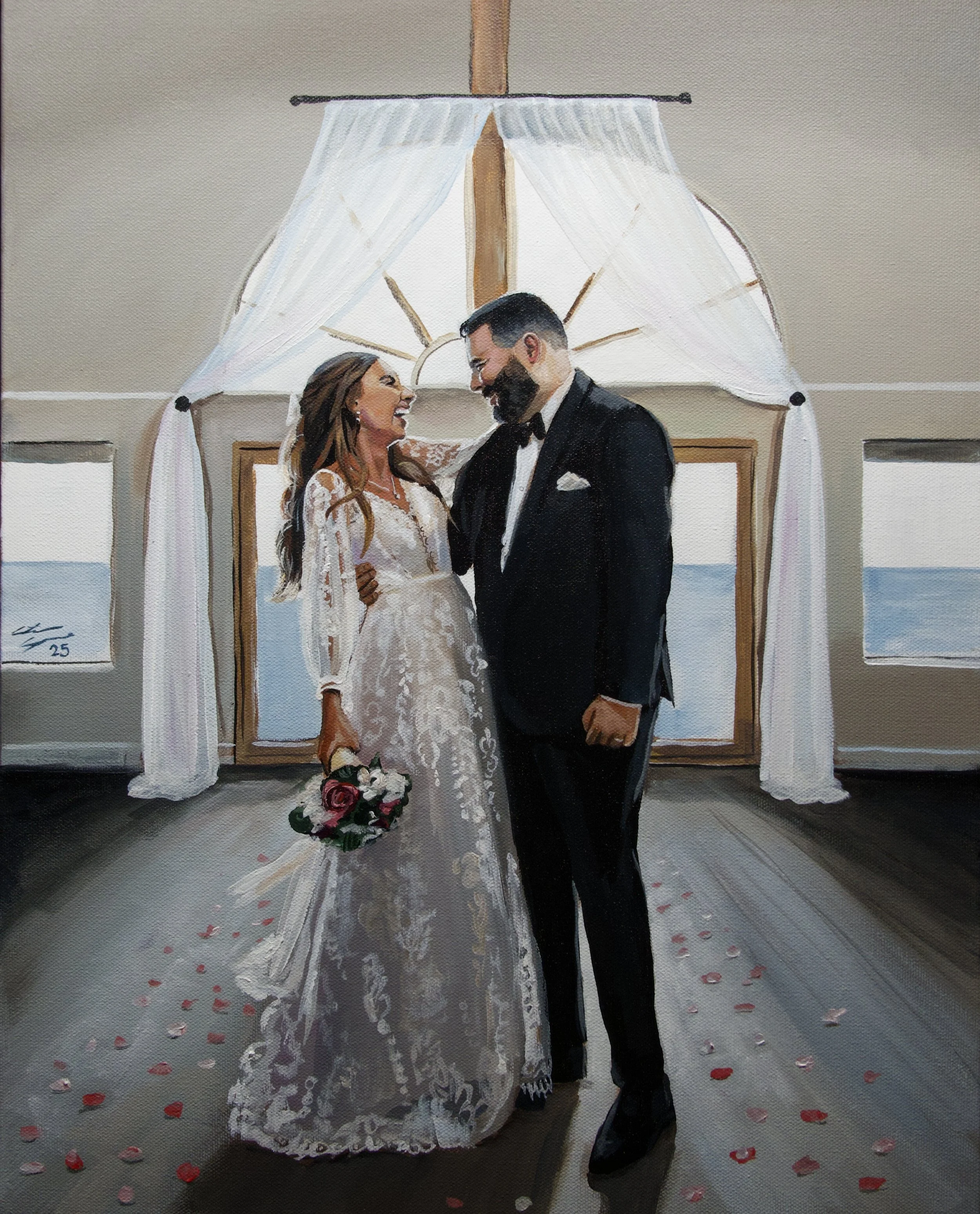 live wedding painting by toronto ontario live painter catarina cruzeiro at lakeview in hamilton
