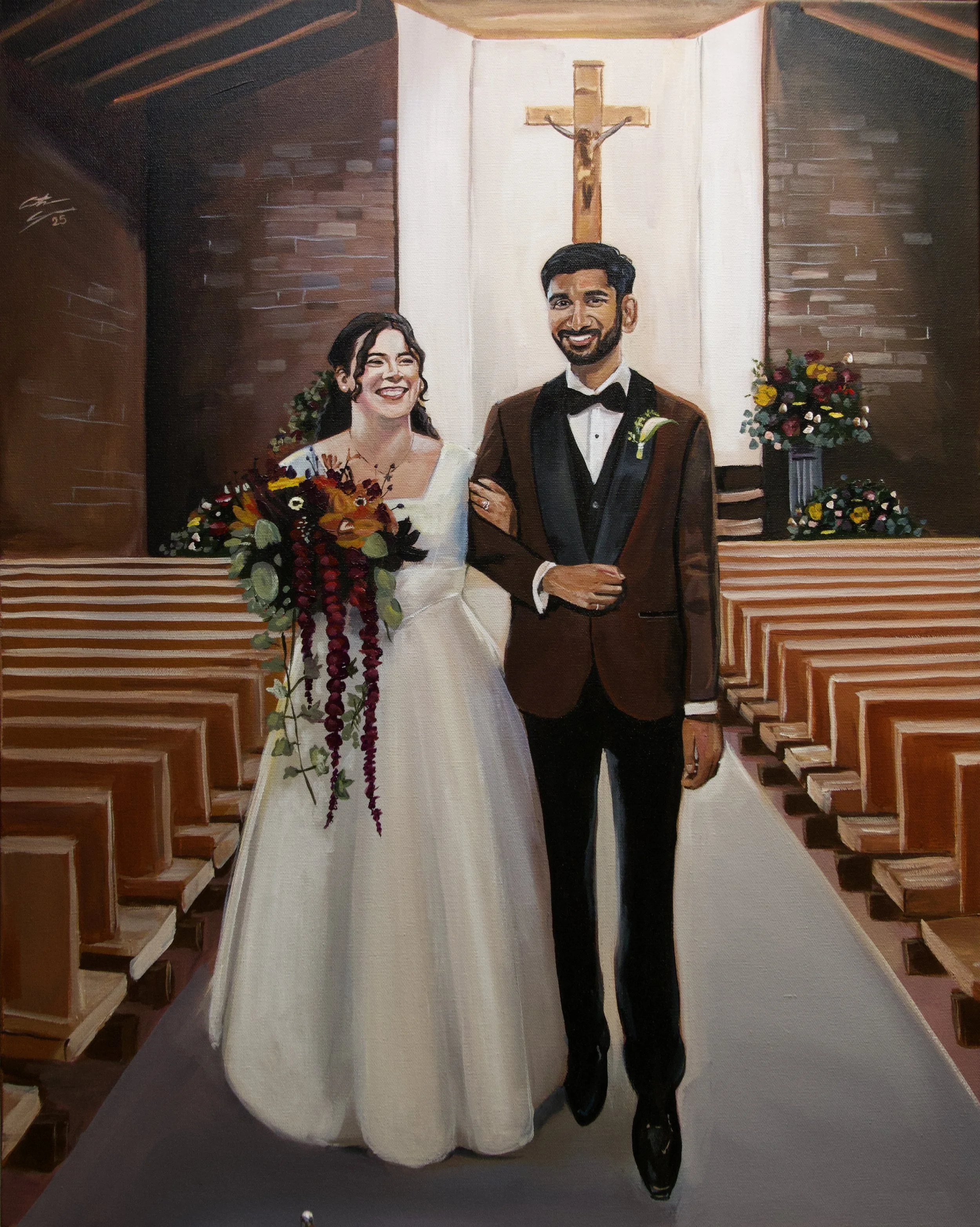 wedding recessional live wedding painting by toronto ontario live painter catarina cruzeiro
